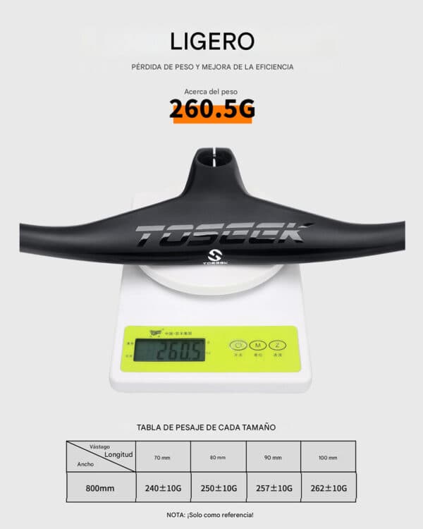 Manillar de Carbono Integrado MTB Toseek Ultraliviano foto 3