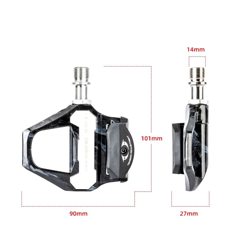 Pedales Automáticos Ruta Promend PD-R93W-TI | Carbono y Eje de Titanio (224g) foto 3